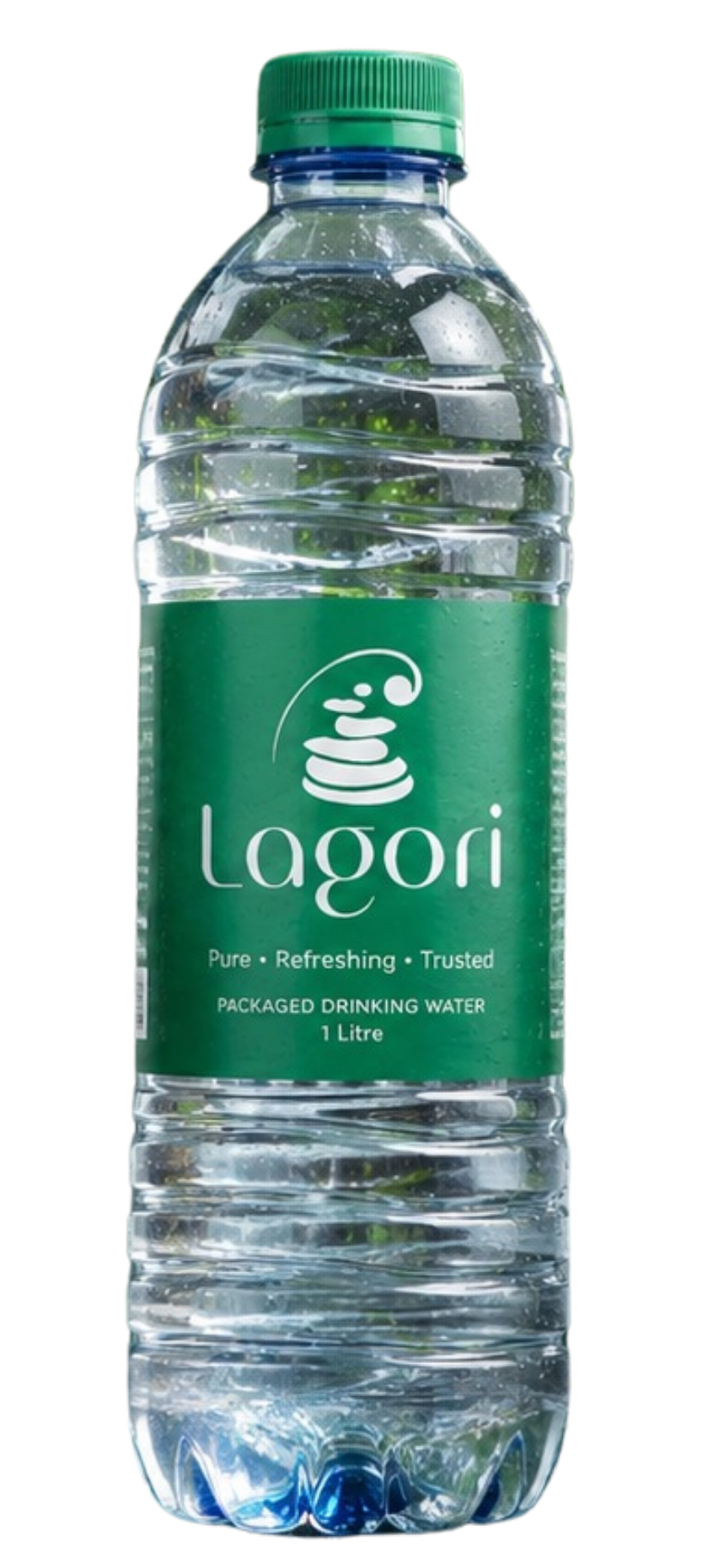 Lagori 1 litre packaged drinking water bottle with green label